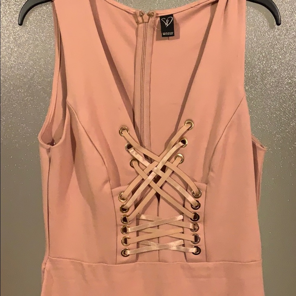 Windsor pink nude midi dress